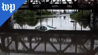 Floodwaters swamp Long Beach in atmospheric river