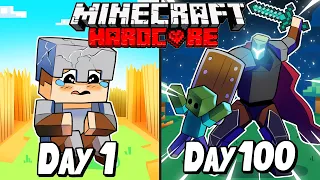 I Survived 100 Days as a KNIGHT in HARDCORE MINECRAFT!