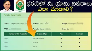 Land Details Search in Telangana Dharani Portal Official 2021