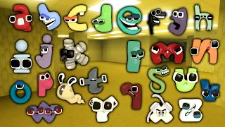 ALL 3D LOWERCASE BABY ALPHABET LORE FAMILY in BACKROOMS - Garry's Mod