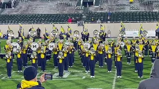 The University of Michigan Marching Band plays their fight song "The Victors".