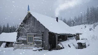hiding in abandoned log cabin from extreme cold