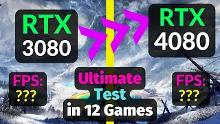 RTX 3080 vs RTX 4080 TEST in 12 GAMES / DLSS 3 / 1080p 1440p 4K / Ray Tracing / R9 7950X3D