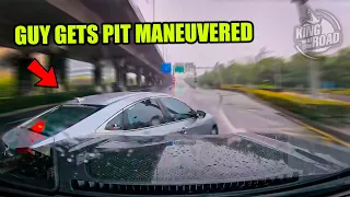 GUY GETS PIT MANEUVERED WHILE MERGING! Weird Moments On Road, Road Fails