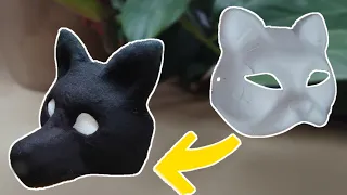 Changing the Shape of a Cat Mask to a Fox With Just Glue and Paper | Therian Mask Making