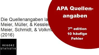 Quellenangaben im Text nach APA Manual 7th edition – 10 vermeidbare Fehler