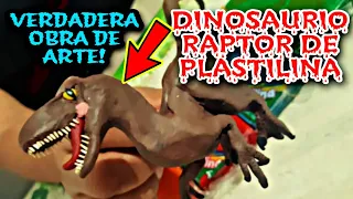 ¡DINOSAURIO RAPTOR DE JURASSIC PARK HECHO DE PLASTILINA!(Mira Como Se Hace)