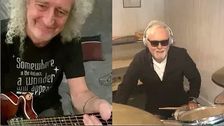 Bri May/Roger Taylor guitar and drum jam WATC - 16 April 2020