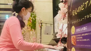 花飾りのそばで【Part of Your World】（映画『リトルマーメイド』より）を弾いてみました @東京ポートシティ竹芝　【ストリートピアノ】