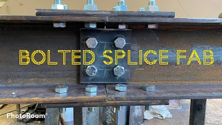 Bolted Steel beam/column Splice (straight joint connection) 203uc46  Structural steel fabrication.