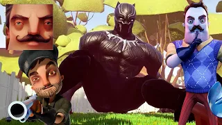 Hello Neighbor - New Neighbor Big Black Panther Act 2 Trampoline Gameplay Walkthrough