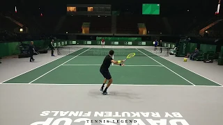 Matteo Berrettini Monster Forehands (Practice points vs. Seppi - Davis Cup Finals 2019)