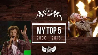 Eurovision (2000 - 2018) | My top 5 each year