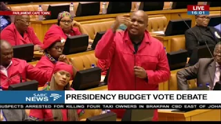 Julius Malema debates the Presidency budget vote