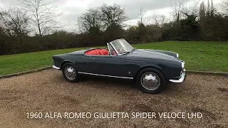 1960 ALFA ROMEO GIULIETTA SPIDER VELOCE LHD