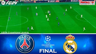 PSG vs Real Madrid - UEFA Champions League 2024 Final | EA Sports FC 24 Full Match | Gameplay PC