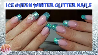 Winter Glitter Gel Nails