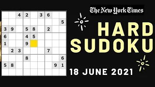How To Solve New York Times Hard Sudoku? 18 June 2021