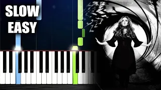 Adele - Skyfall - SLOW EASY Piano Tutorial