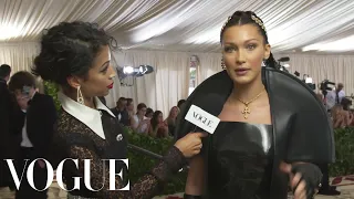 Bella Hadid on Her 10-Pound Sewn-In Veil | Met Gala 2018 With Liza Koshy | Vogue