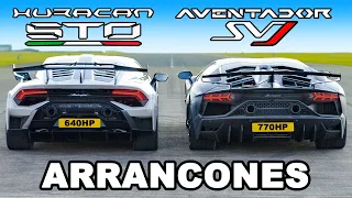 Lamborghini Huracan STO vs Aventador SVJ: ARRANCONES