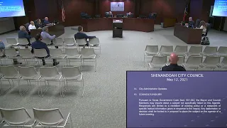 Shenandoah City Council Meeting 5/12/2021