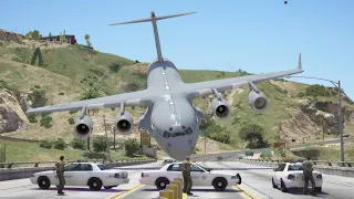 World's Heaviest C-17 Nose Dive Emergency Landing On Police | GTA 5