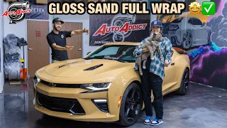 2018 Chevy Camaro SS | SUPER GLOSS SAND INOZETEK Full Wrap | Auto Addict USA