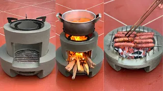 How To Make A 2-in-1 Firewood Stove From A Plastic Mold - Beautiful and Easy