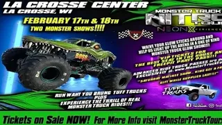 Monster Truck Nitro Tour 2 wheel skills 2/17/23 La Crosse Center