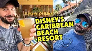 Disney's Caribbean Beach Resort Newly Renovated Full Tour + Banana Cabana Full Menu Review!