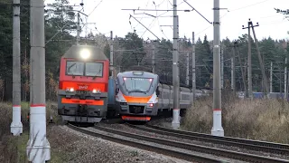 Trains on the Moscow - Minsk railway. Kubinka - Tuchkovo stretch. Part 2.