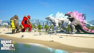 Godzilla x Titanus Shimo vs Kong, ScarKing - The New Empire ( GTA V Mods )