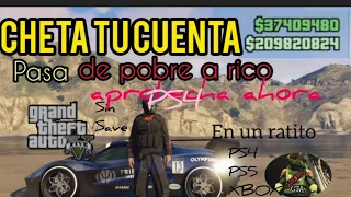 GUÍA COMO CHETAR TU CUENTA EN GTA EN UN RATO/PASA DE POBRE A RICO/ CON 3 TRUCOS- PS4,PS5/XBOX/ONLINE