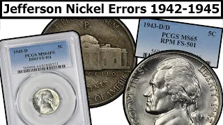 1942-1945 Jefferson War Nickel Errors & Varieties Complete Guide - Values & Clear Explanation