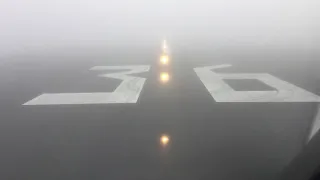 Cockpit view - Foggy take off Amsterdam