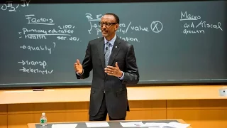 President Kagame speaking as guest lecturer at Harvard Business School | Boston, 26 February 2016