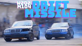 Mercedes W202 Drift Missile battle!