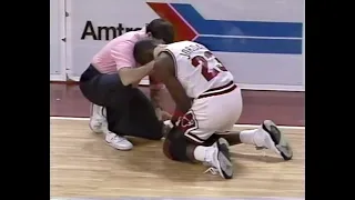 Michael Jordan (1990): 20 Points vs. Pistons (8-of-17 shooting - thumb injury)