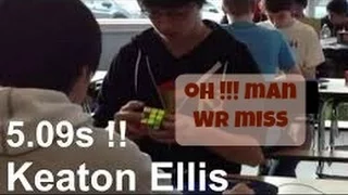 5.09 keaton ellis rubiks cube single (world record former for few minutes)