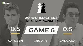 Carlsen vs Caruana (Game 6 Broadcast): World Chess Championship