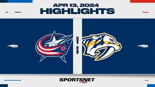 NHL Highlights | Blue Jackets vs. Predators - April 13, 2024