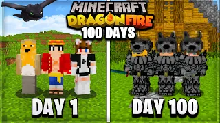 We Survived 100 Days in DRAGON FIRE Minecraft...This is what happened