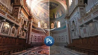 Уроки Фотошопа / Как добавить лучи и обработать архитектурную Фотографию / Обработка в Photoshop