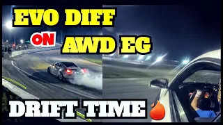 🔥DRIFT w CHAD⭐EVO DIFF ON EG CIVIC MOCK UP🔥AWD 4DR EK RACK UP.