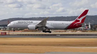 Qantas 787 and Singapore Airlines A350 Landing