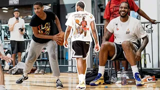 Carmelo Anthony and Son Kiyan Anthony Workout at Impact Basketball