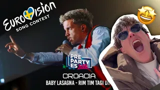 LET'S REACT TO BABY LASAGNA with "RIM TIM TAGI DIM" MADRID PRE-PARTY! / CROATIA / EUROVISION 2024