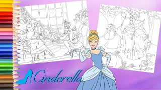 Coloring Disney Cinderella Fairy Godmother Drizella & Anastasia - Animation Coloring Pages