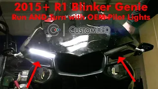 Blinker Genie for 2015+ YZF-R1. Plug-and-Play kit turns OEM Pilot Lights into Turn Signals